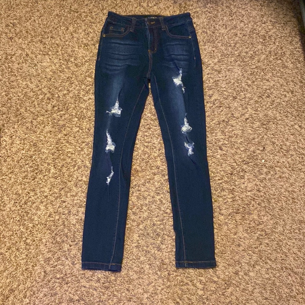 Dark, Distressed Jeans